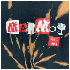 Upcycled Marmot tie dyed graphic t-shirt.